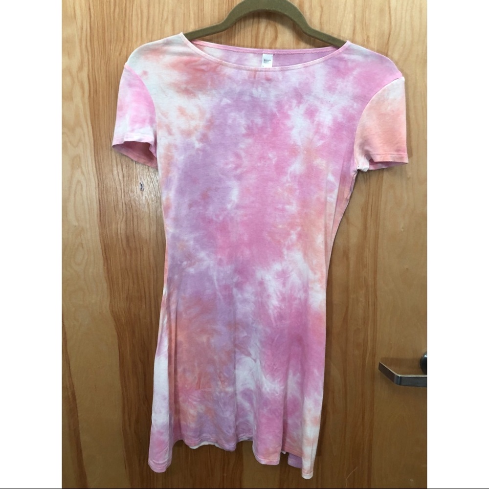 American Apparel Pink Tie Dye Tshirt Dress